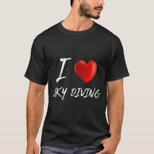 T-shirt Parachutisme Je T'aime Cœur Saut en Parachute
