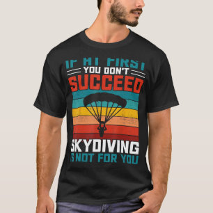 T-shirt Parachutisme Skydiver Silhouette Skydive Parachuti