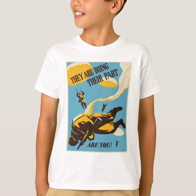 T-shirt Parachutiste de 2ÈME GUERRE MONDIALE (Devant)