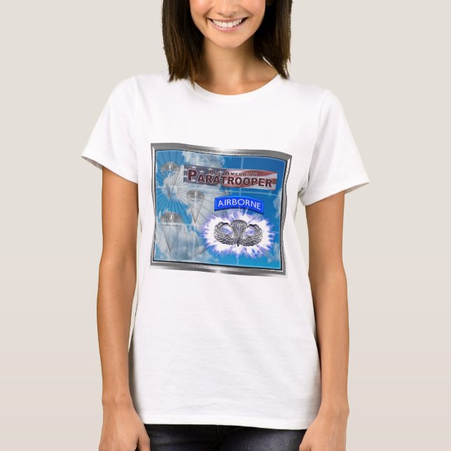 T-shirt Parachutiste et drapeau américains Extraordinaires (Devant)