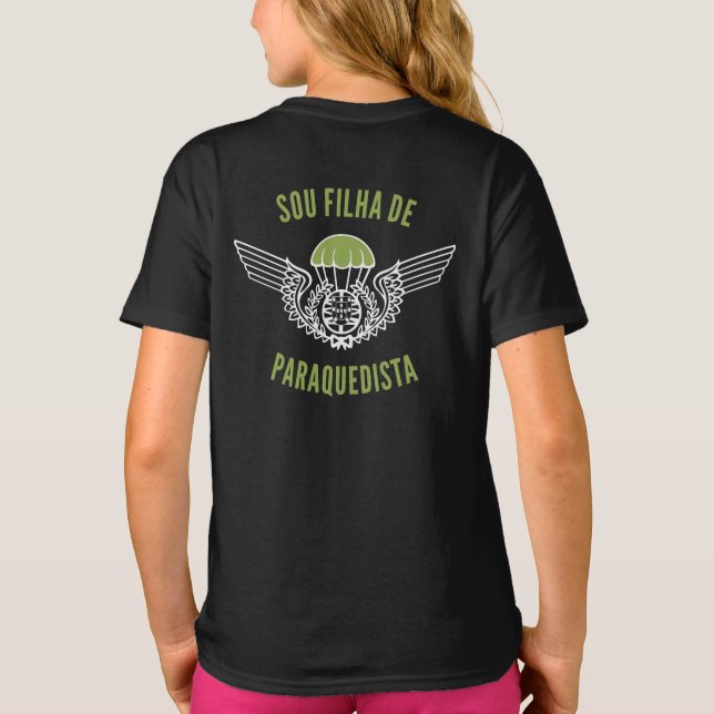 T-shirt Parachutiste portugais de famille correspondant (Dos)