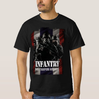 T-shirt Parachutistes infanterie aéroportée avec drapeau t