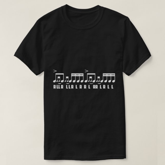 T-shirt Paradiddle Musical Note Drum Percussionist Drummer (Design devant)