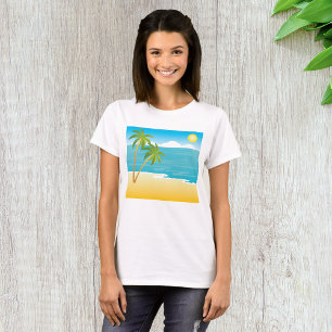 T-shirt Paradis de plage tropicale avec des palmiers
