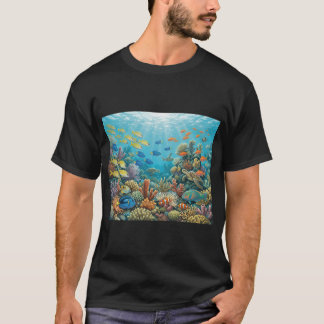 T-shirt Paradis de poissons de récif colorés
