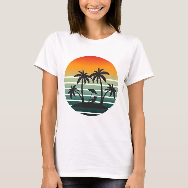 T-shirt Paradis du coucher de soleil tropical (Devant)