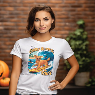 T-shirt Paradis du surf de Golden Retriever