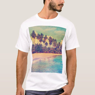 T-shirt Paradis tropical : mer, hôtel, plage.
