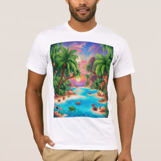 T-shirt Paradise Tropical Pixels