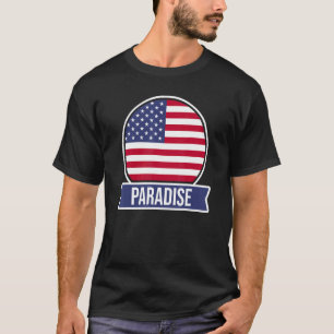 T-shirt PARADISE USA Nom du lieu américain Drapeau américa