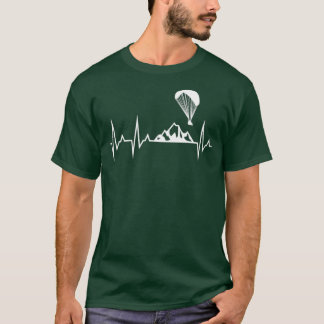 T-shirt Paraglider Heartbeat Funny Paragliding Parachute