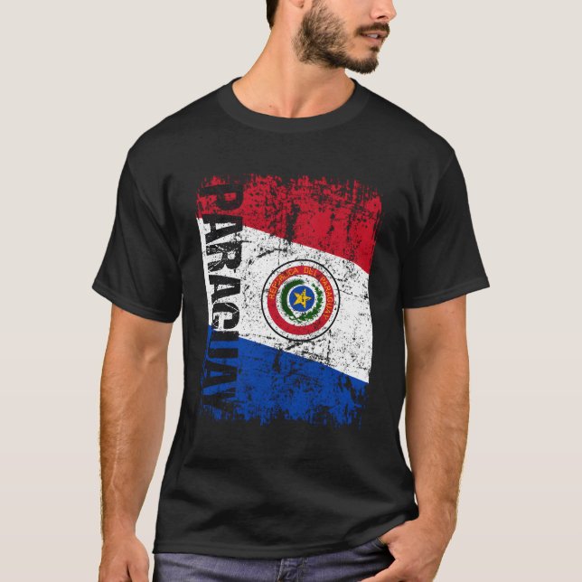 T-shirt Paraguay Distorsion du drapeau (Devant)
