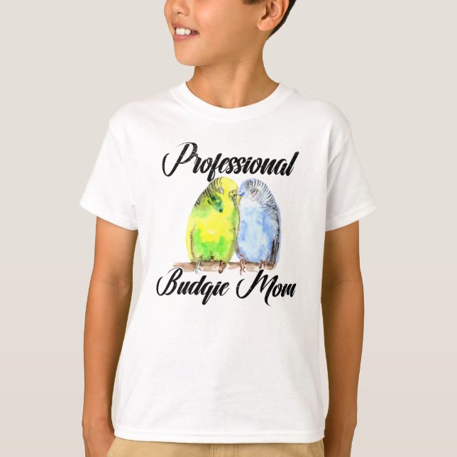 T-shirt Parakee Budgie Mama Budgie Aquarelle (Devant)