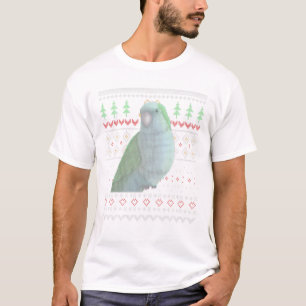 T-shirt Parakeet moine bleu Motif de Noël moche X-Mas Bi