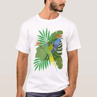 T-shirt Parakeet with leaves