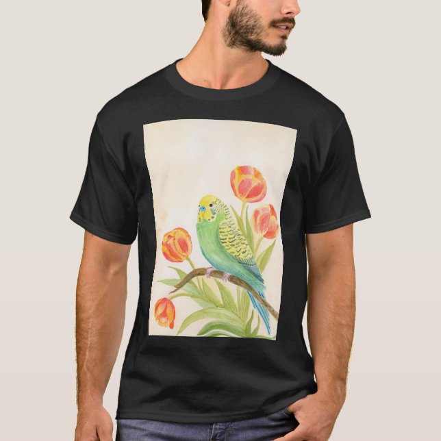 T-shirt Parakeet with Tulips Exotic Pets (Devant)