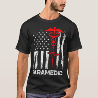 T-shirt Paramedics Usa Flag Doctor Ambulance Nurse Emergen