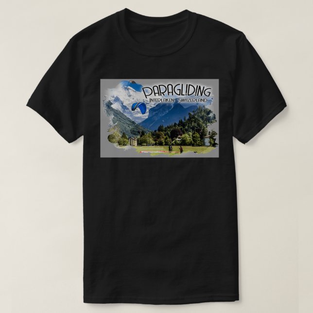 T-shirt Parapente à Interlaken Suisse (Design devant)
