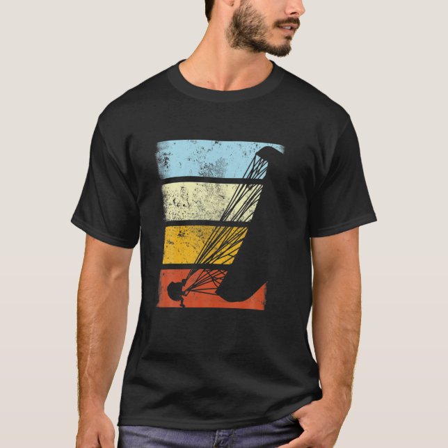 T-shirt Parapente Pilote Parapente Coucher de soleil Vinta (Devant)