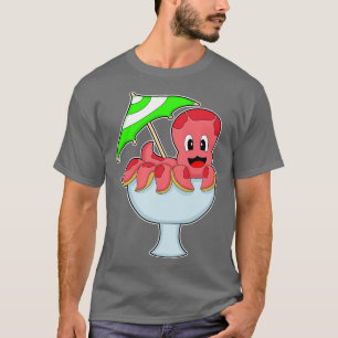T-shirt Parapluie de cocktail de fête de poulpe