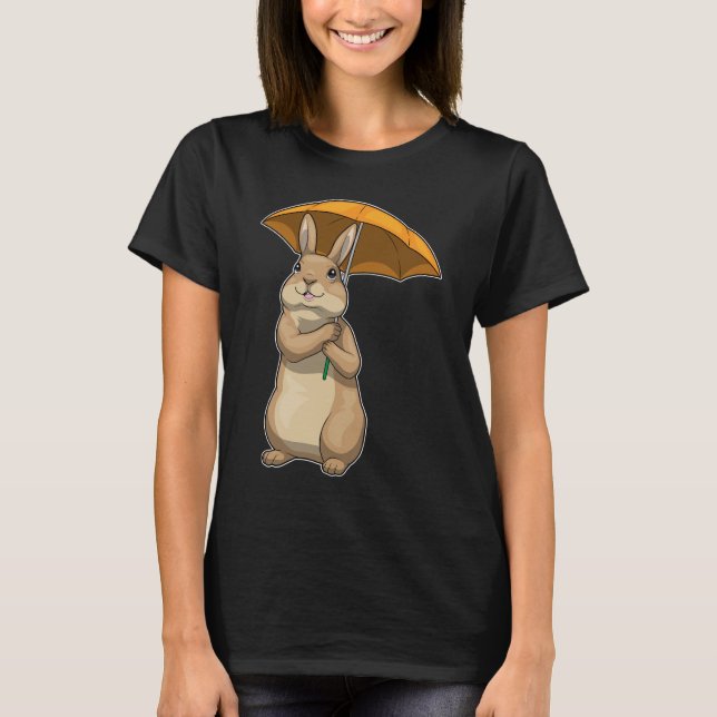 T-shirt Parapluie de pluie de lapin (Devant)