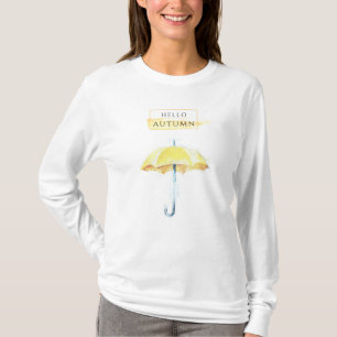T-shirt Parapluie élégant et artistique de l'automne doré