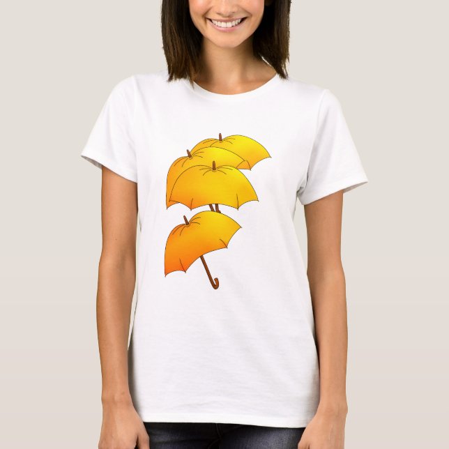 T-shirt Parapluies jaunes flottants (Devant)