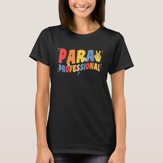 T-shirt Paraprofessional Retro Para Professional Teacher P (Devant)