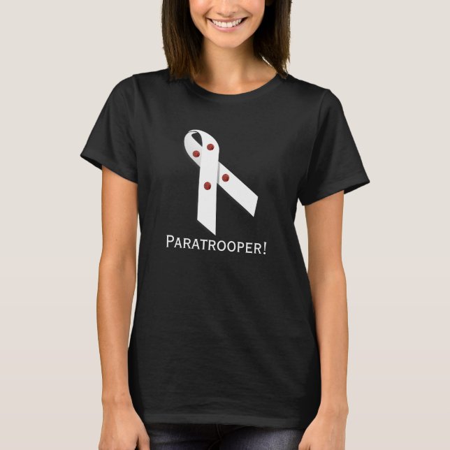T-shirt Parathyroïde  Parachutiste Ruban Blanc (Devant)