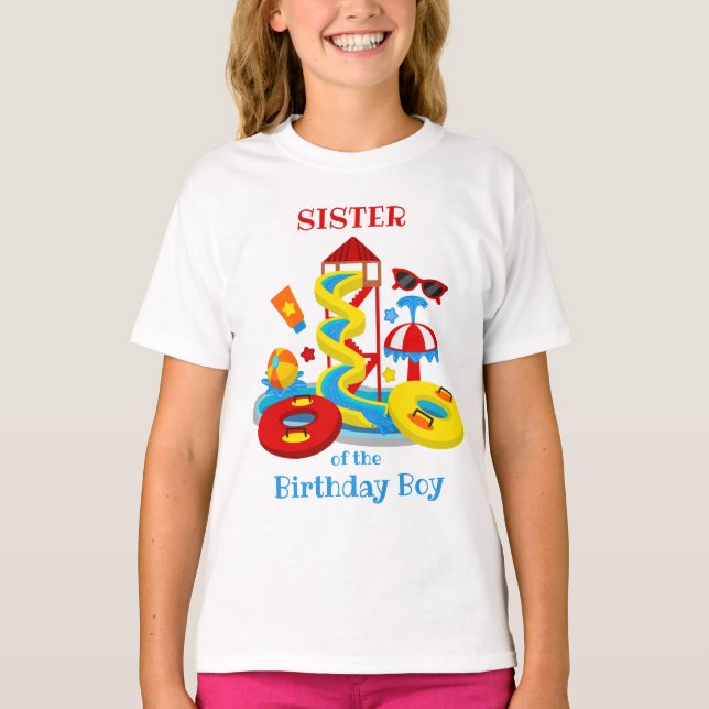T-shirt Parc aquatique Chemise d'anniversaire Soeur de la  (Devant)