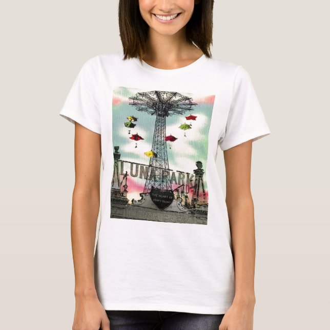 T-shirt Parc d'attractions de Coney Island Luna Park (Devant)