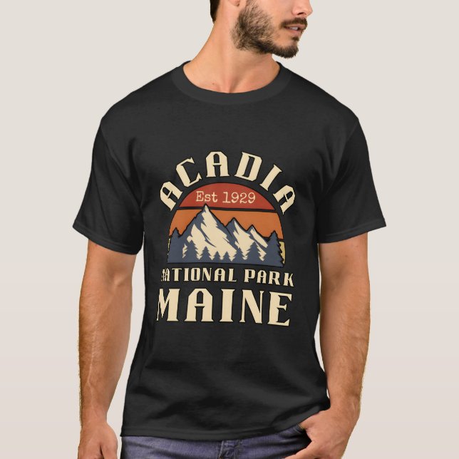 T-shirt Parc national Acadia Mountain Randonnée Outreterre (Devant)