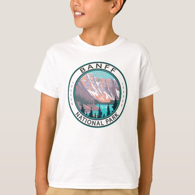 T-shirt Parc national Banff Moraine Lac Vintage (Devant)