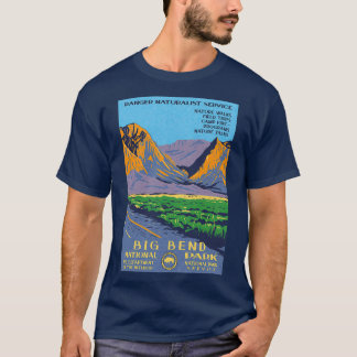 T-shirt Parc national Big Bend Vintage WPA Chisos Mountain