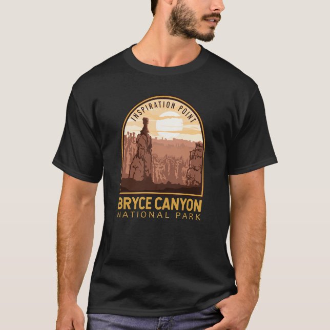T-shirt Parc national Bryce Canyon Inspiration Point Retro (Devant)