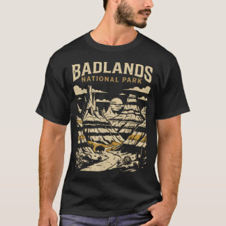 T-shirt Parc national de Badlands Vintage Rétro