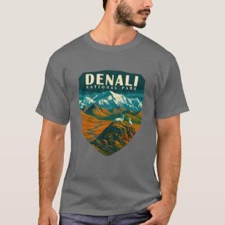 T-shirt Parc national de Denali Rétro Montagne Wilderness
