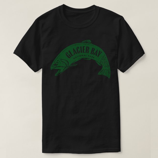 T-shirt Parc national de Glacier Bay Fish Green (Design devant)