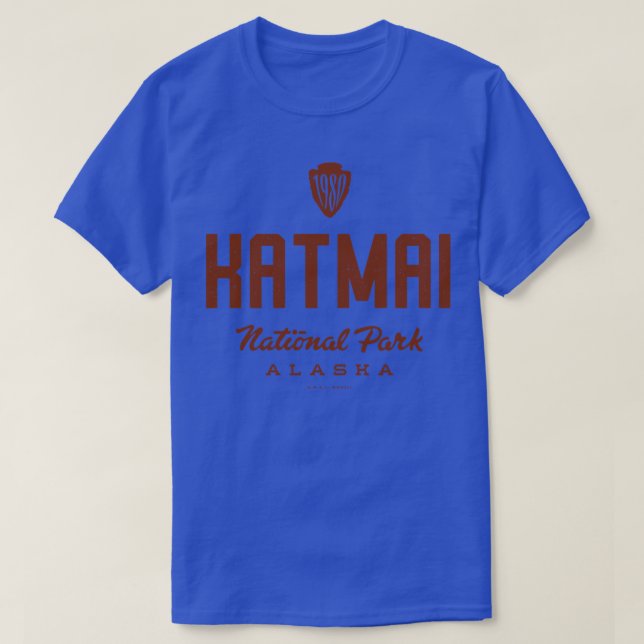 T-shirt Parc national de Katmai 1980 Arrowhead Brown (Design devant)