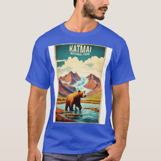 T-shirt Parc national de Katmai Alaska USA Vintage voyage 