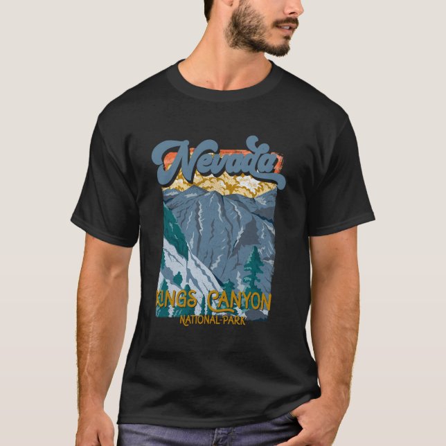 T-shirt Parc national de Kings Canyon Silver Nevada State  (Devant)