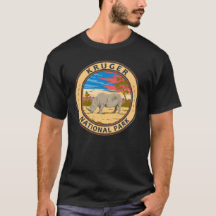 T-shirt Parc national de Kruger Rhinoceros blancs Art de v