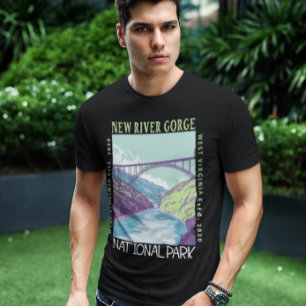 T-shirt Parc national de New River Gorge Vintage désorgani
