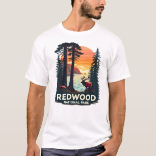 T-shirt Parc national de Redwood - Deer Scenery