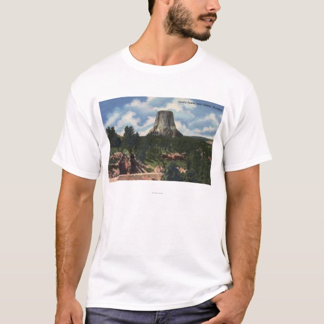 T-shirt Parc national de Teton, WY - la tour du diable (Devant)