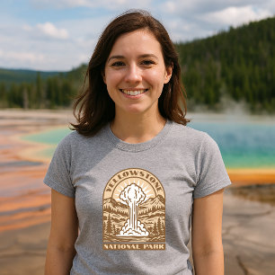 T-shirt Parc national de Yellowstone Art déco rétro