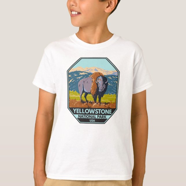T-shirt Parc national de Yellowstone Bison nord-américain (Devant)