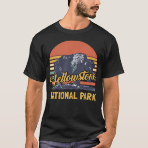 T-shirt Parc national de Yellowstone Bison Rétro Vintage