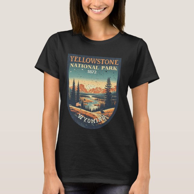 T-shirt Parc national de Yellowstone Insigne de détresse r (Devant)