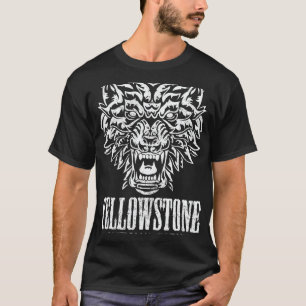 T-shirt Parc national de Yellowstone Loup gris Wolf Souven